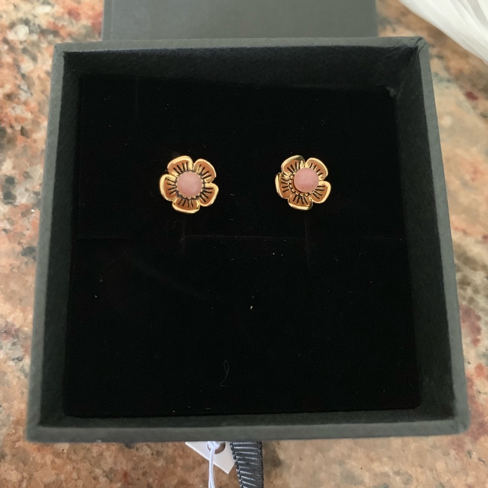 Coach flower stud earrings